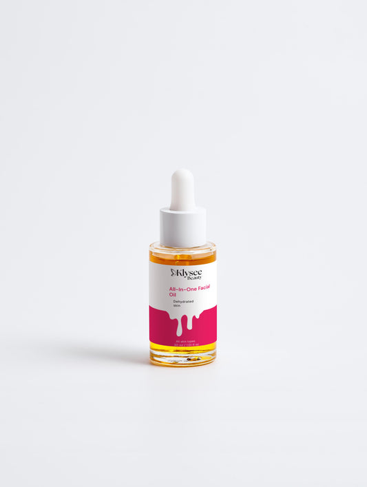 klysee skincare dropper bottle on a white background