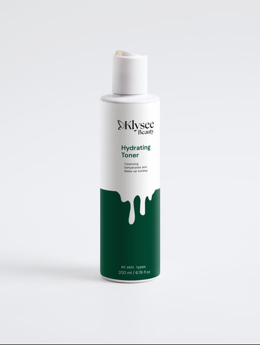 Klysee Beauty hydrating toner bottle on a white background