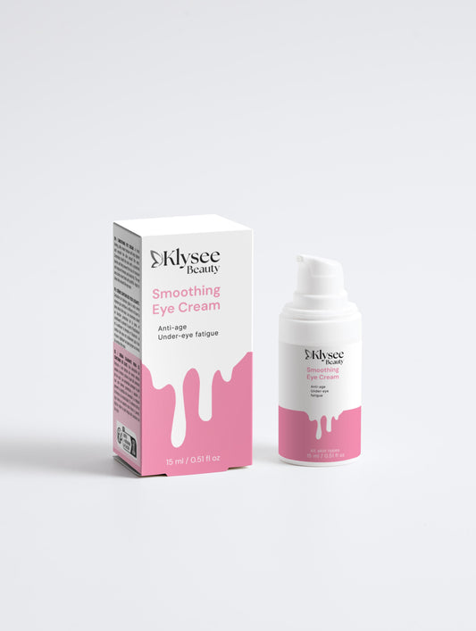 Klysee Beauty smoothing eye cream packaging on a white background