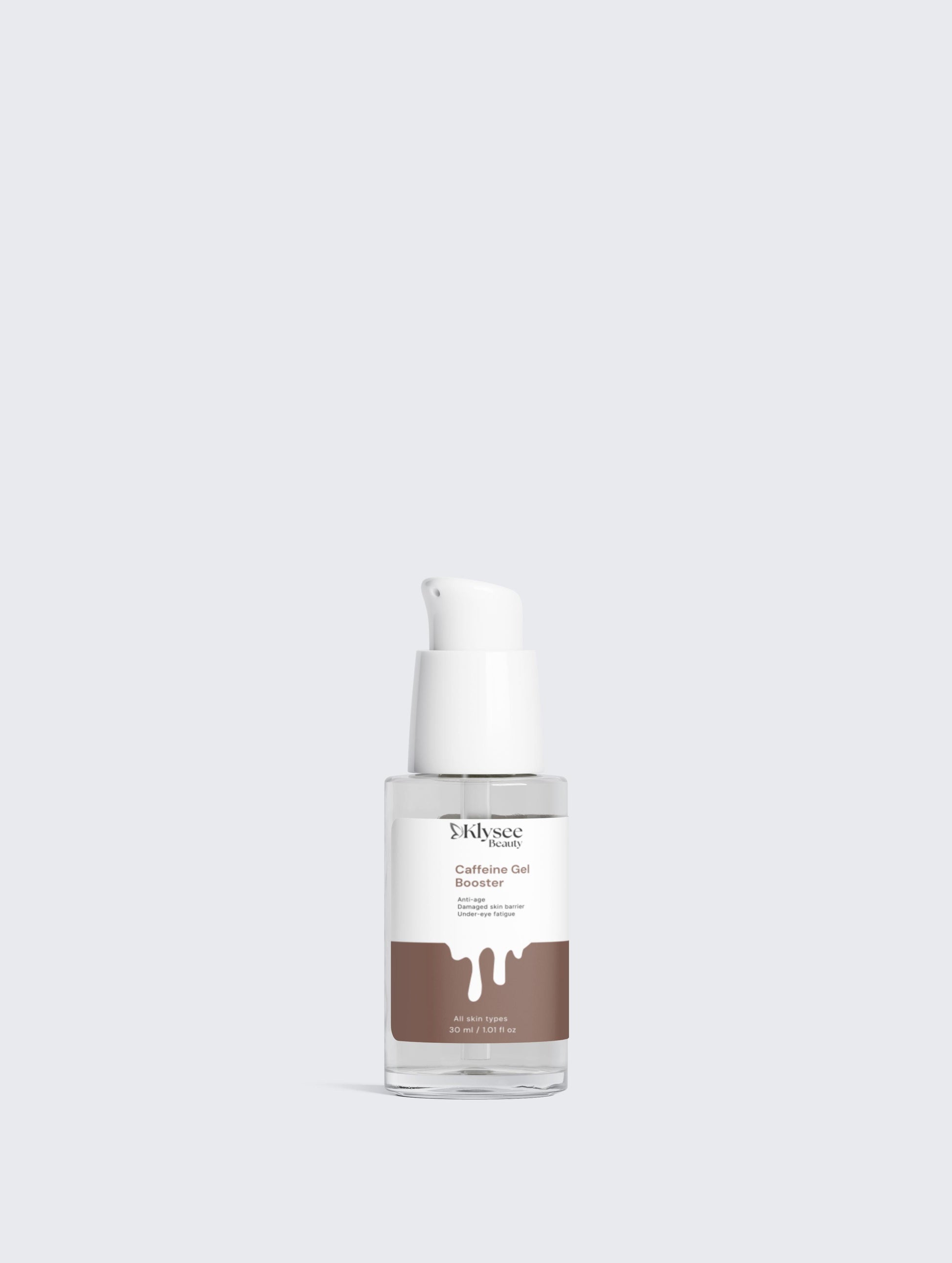 A lifestyle image focusing on a bright, refreshed eye area, showcasing the visible reduction in puffiness and fatigue after applying the caffeine-infused booster.