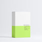 White and green box with text on a white background