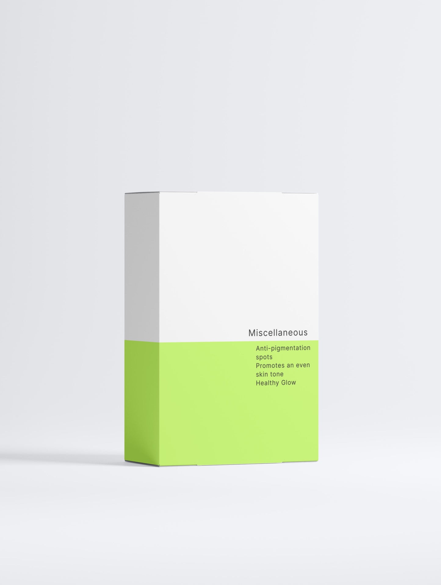 White and green box with text on a white background