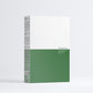 Green box with a white label on a white background
