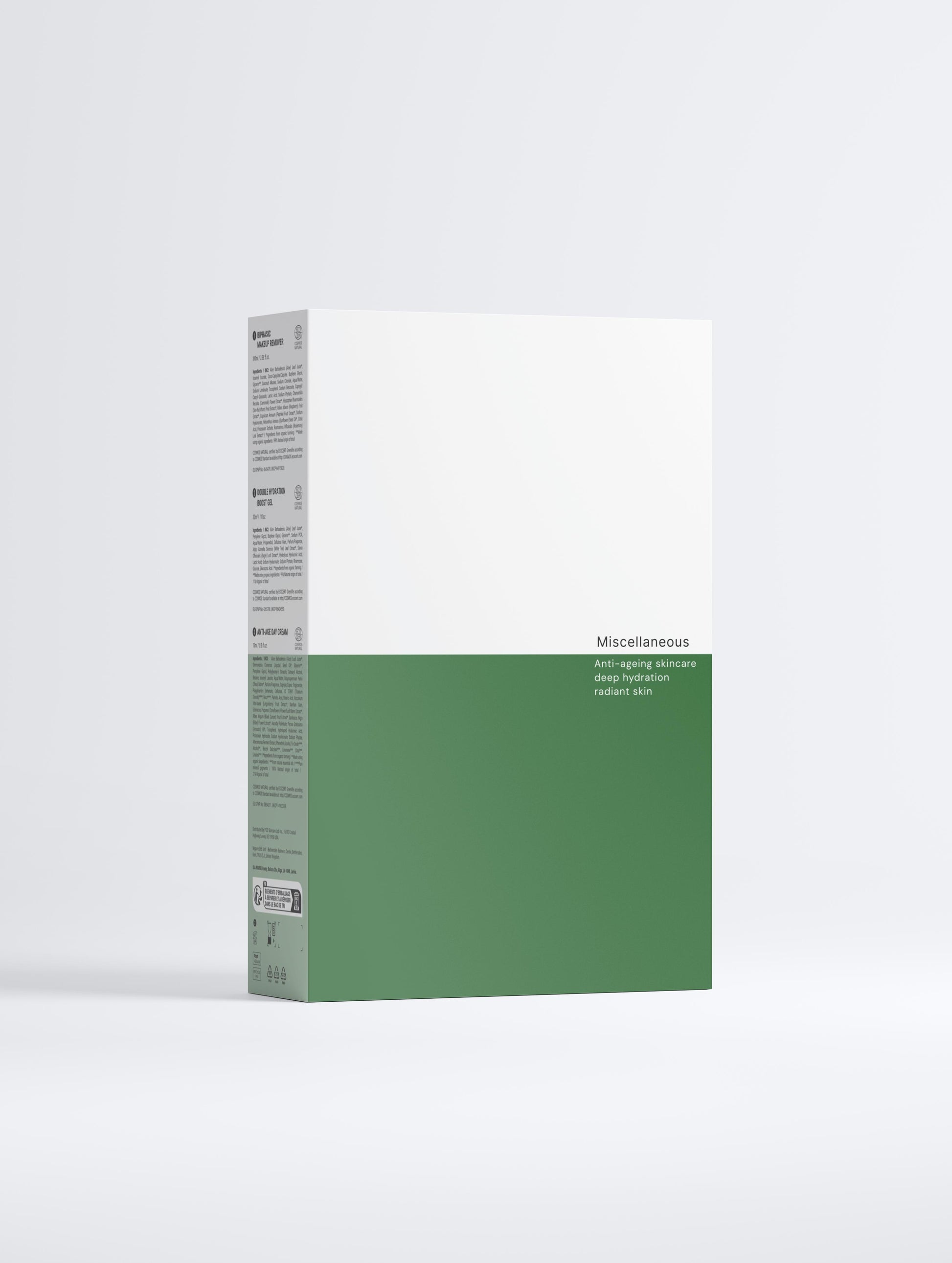 Green box with a white label on a white background