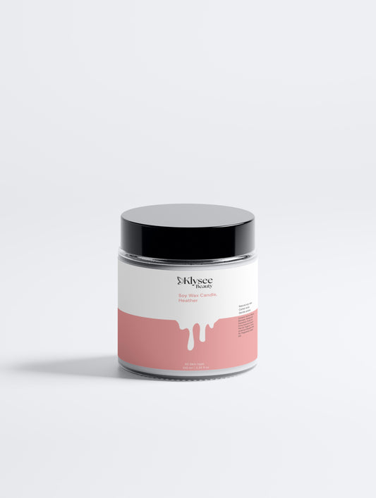 Klysee product jar with pink label on a white background