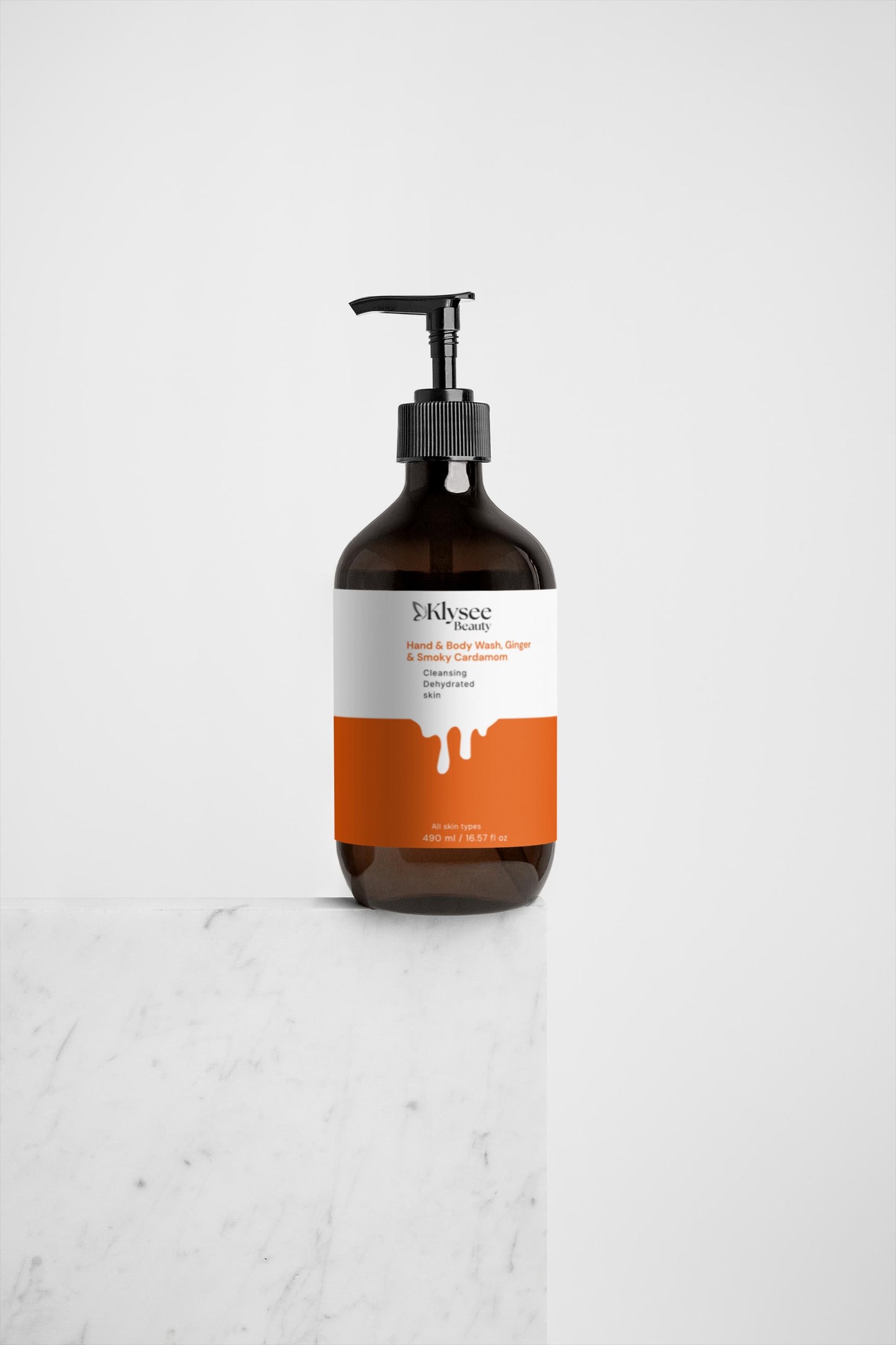 Bottle of soap on a white background